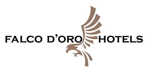 Logo con silhouette di un uomo e una donna in marrone.